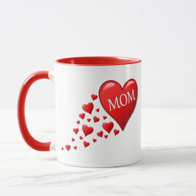 Red Mum Hearts Mug (Left)