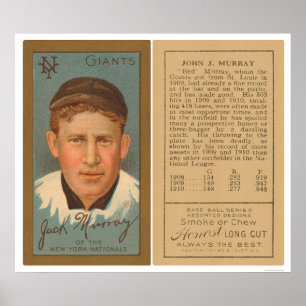 Red Murray Giants Baseball 1911 Poster