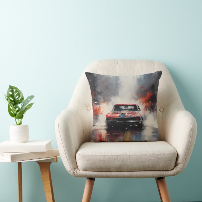 Red  Muscle Car head on Cushion (Chair)