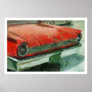 Red Muscle Car Poster