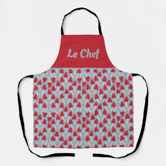 Red Mushroom - Blue & Red Apron