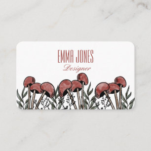 Red Mushroom Caps  Business Card