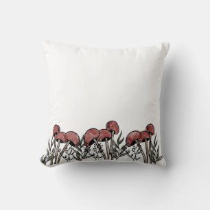 Red Mushroom Caps Cushion