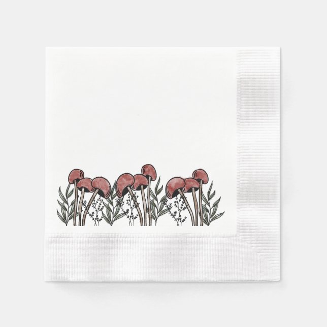 Red Mushroom Caps Napkin (Front)