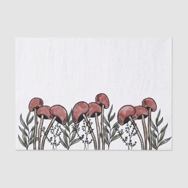 Red Mushroom Caps Tissue Paper (Front)