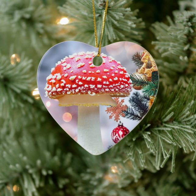 Red Mushroom Ceramic Ornament (Tree)