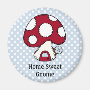 Red Mushroom House Fairy Home Home Sweet Gnome Magnet