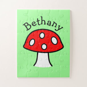 Red Mushroom Name Jigsaw Puzzle