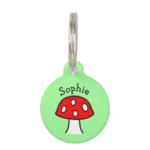 Red Mushroom Pet Tag