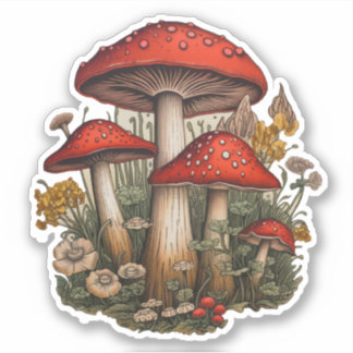 Red Mushroom Sticker