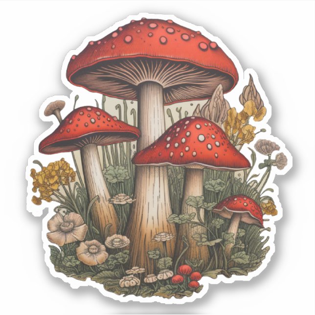 Red Mushroom Sticker (Front)