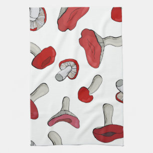 Red Mushroom Tea Towel