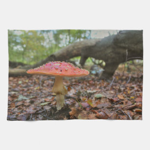 Red Mushroom Tea Towel