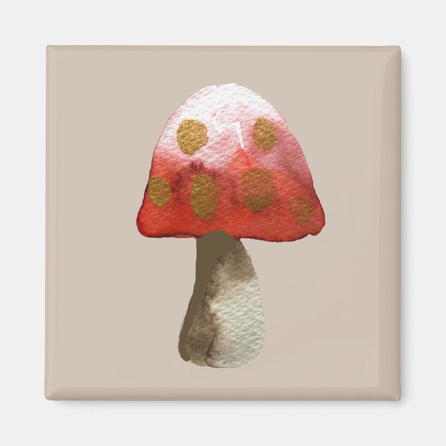 Red Mushroom Toadstool magic Magnet (Front)