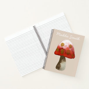Red Mushroom Toadstool magic Notebook