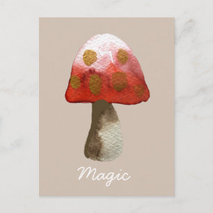 Red Mushroom Toadstool magic Postcard