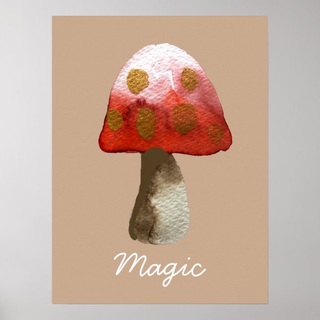 Red Mushroom Toadstool magic Poster (Front)