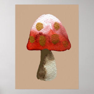 Red Mushroom Toadstool magic Poster