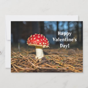 Red Mushroom Valentine's Day Flat Card