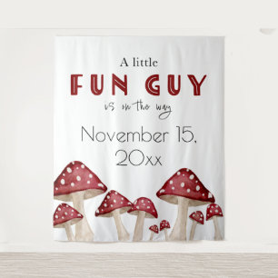 Red Mushroom Woodland Fun Guy Baby Shower Backdrop Tapestry