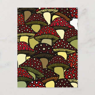 Red Mushrooms Postcard