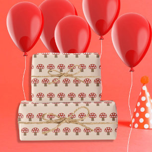 red mushrooms wrapping paper