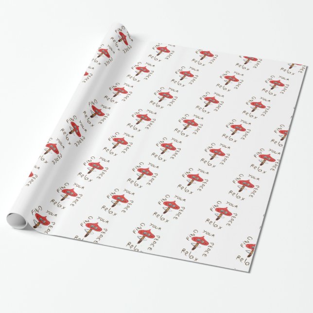 Red Mushrooms Wrapping Paper (Unrolled)