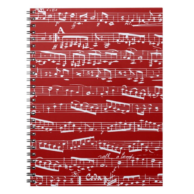 Red music notes notebook (Front)