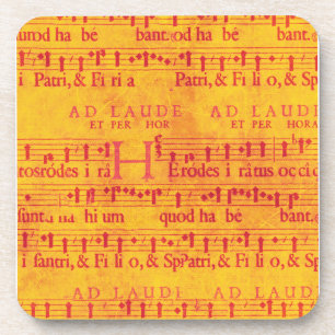 Red Music on Orange Coaster