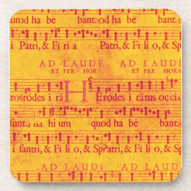 Red Music on Orange Coaster (Front)