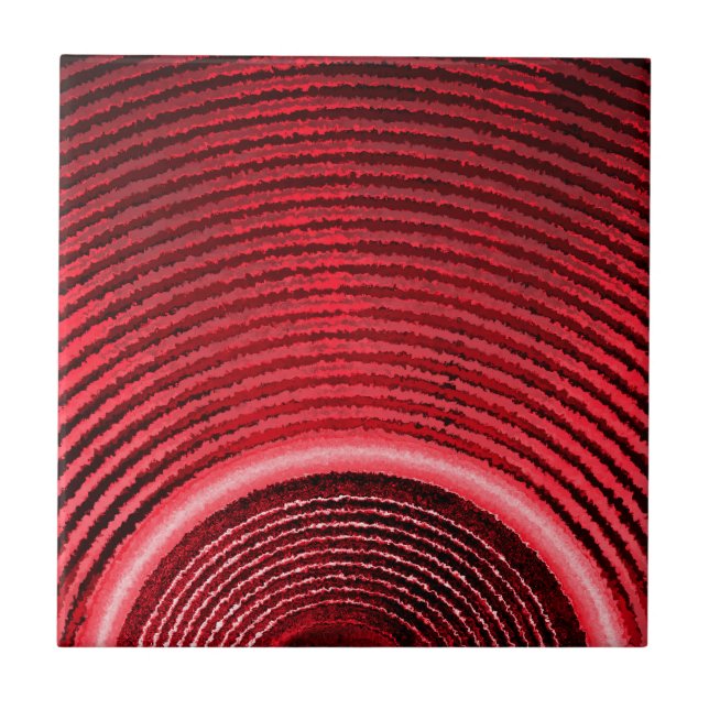 Red music speaker and sound waves tile (Front)