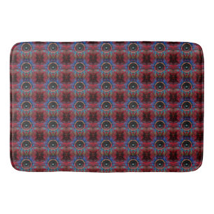Red music speakers bath mat