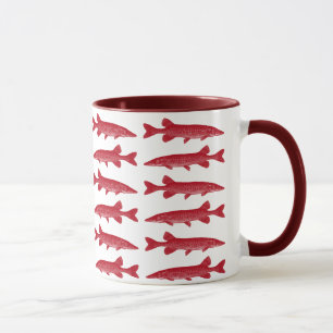 Red Muskie Fish Mug