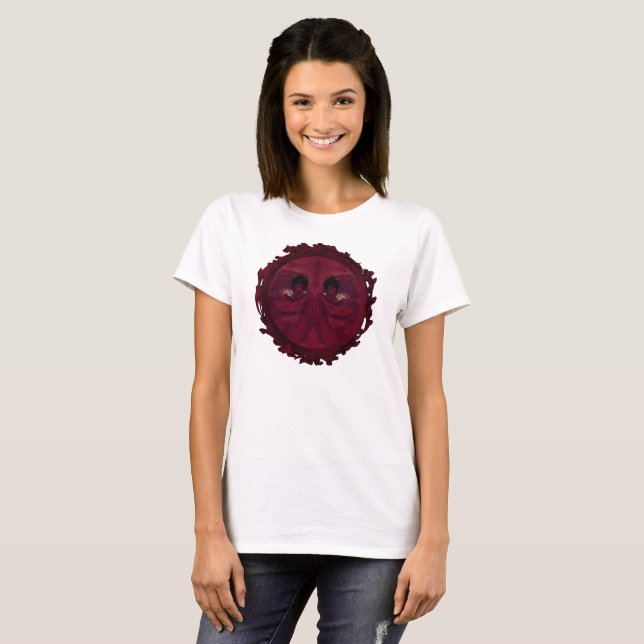 Red Mustache Woman T-Shirt (Front Full)