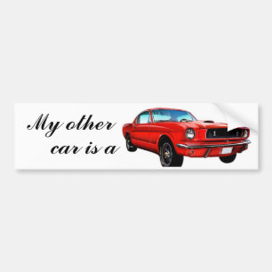 Red Mustang Bumper Sticker