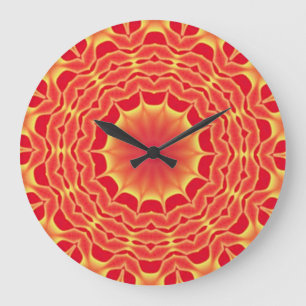 Red Mystery, Mandala Art Wall Clock