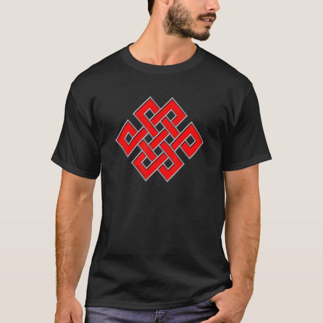 Red Mystic Knot  Endless, Eternal, Infinite, Pan C T-Shirt (Front)