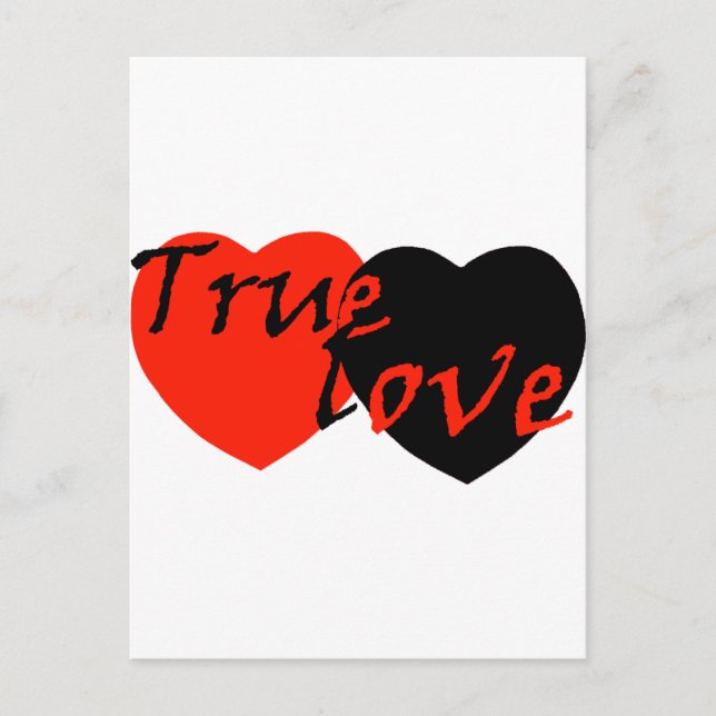 Red n Black True Love Hearts Postcard (Front)