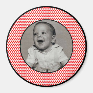 Red n White Dots Black Trim Magnet