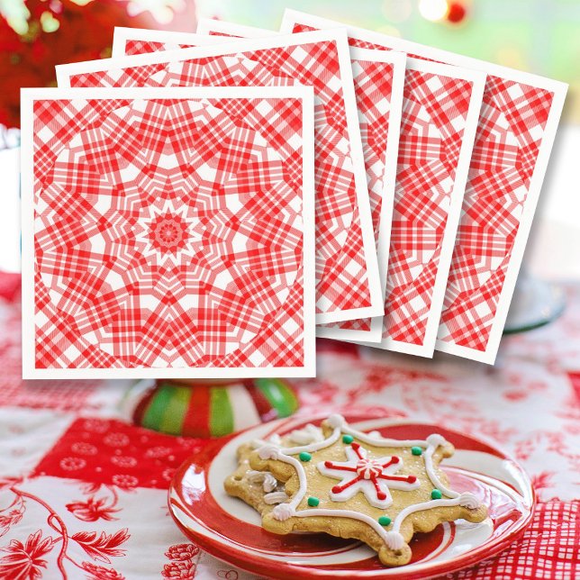 Red n White I love Plaid Napkin (Creator Uploaded)