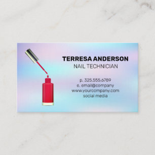 Red Nail Polish and Brush   Pastel Blend Business Card