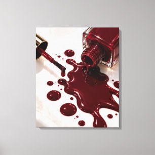 Red Nail Polish Wall Art Stretched Canvas Print