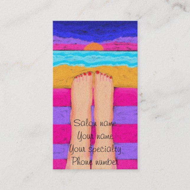 Red Nails in the Sunset Business Card (Front)