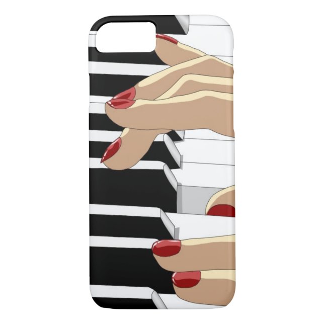 Red Nails Piano iPhone 7 case (Back)