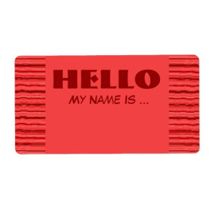 red name badge