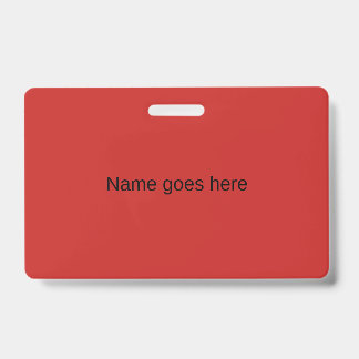 Red Name Badge ID Badge