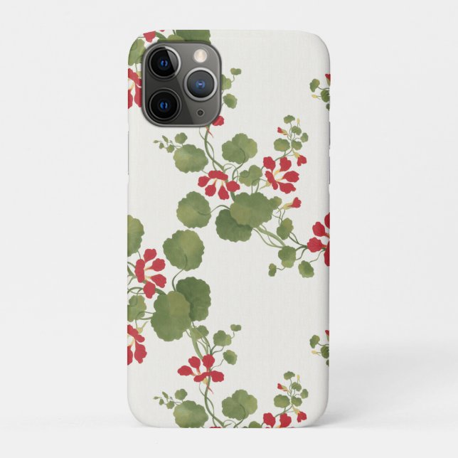 Red Nasturtium Cream Background  Case-Mate iPhone Case (Back)