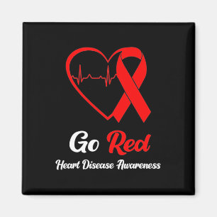 Red National Heart Disease Awareness Month Magnet