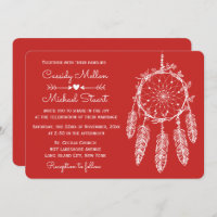 Red Native American Dream Catcher Boho Wedding
