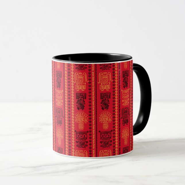 Red Native Pattern Ethnic Tribe Boho Culture Mug (Front Right)